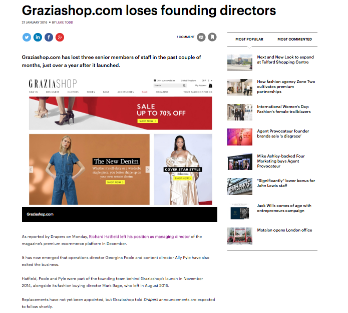 Graziashop Loses Founding Directors